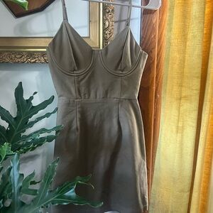 Casual olive green Dress